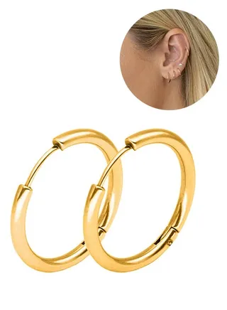 Stainless Steel Punk Hoop Earrings, Circular Earrings, Daily, Simplicity, Ear Jewelry 