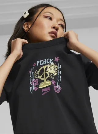DOWNTOWN Womens Relaxed Graphic T-Shirt 