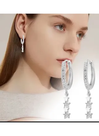 925 Silver Plated Cubic Zircon Earrings 