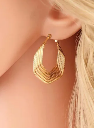 Elegant Stainless Steel Gold Plated Earrings For Women 