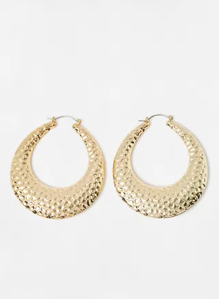 Textured Hoop Earrings 