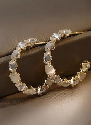 Trendy Gold Hoop Earrings 