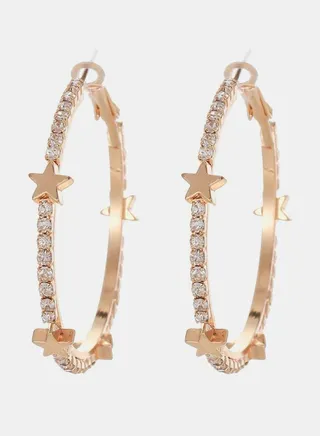 Star Design Hoop Earrings