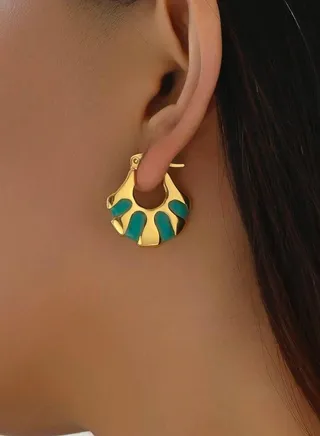 Elegant Gold Plated Hoop Earrings For Women 