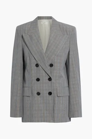 Iliane double-breasted checked cotton-blend blazer