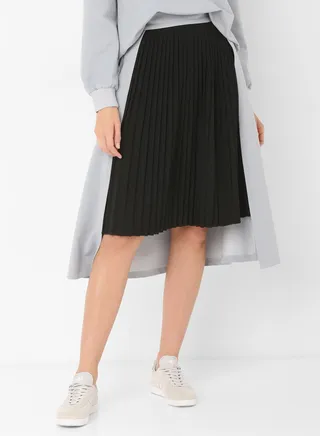 Pleat Panel Skirt Black 