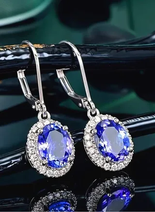 Elegant Silver Plated Cubic Zircon Earrings 