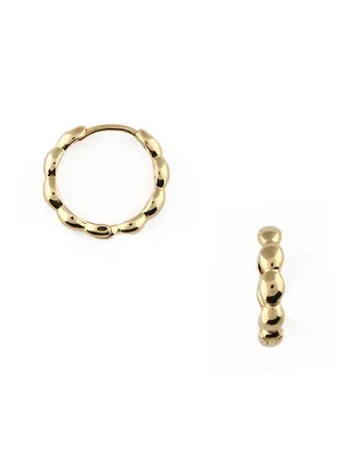 Metal Beaded Huggie Hoops 