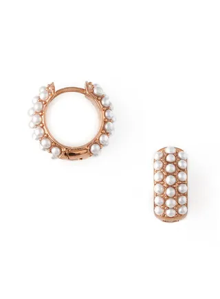 Pearl Encrusted Domed Hoops 