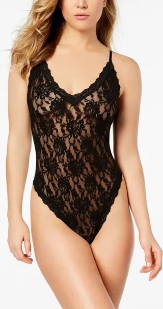 Hanky Panky Sheer Lace Thong Bodysuit 488451