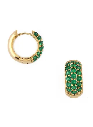 Pave Encrusted Domed Hoops EMD 
