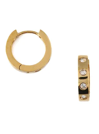 SW Stone Set Huggie Hoops CRY 