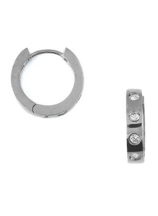 SW Stone Set Huggie Hoops CRY 