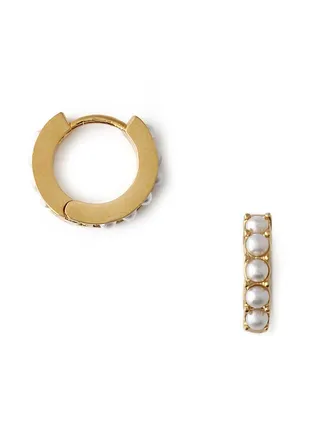 Pearl Huggie Hoops 