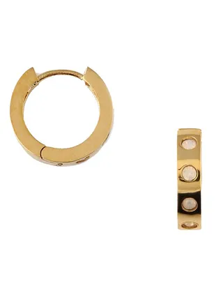 SW Stone Set Huggie Hoops WO 