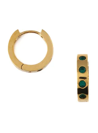 SW Stone Set Huggie Hoops EMD 