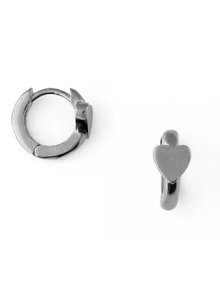 Mini Heart Stationed Huggie Hoops 