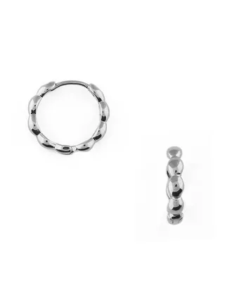 Metal Beaded Huggie Hoops 