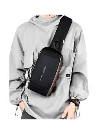 Waterproof Anti Theft Designer Unisex Travel Crossbody Sling Bag Chest Pack with USB charging single shoulder crossbody bag 