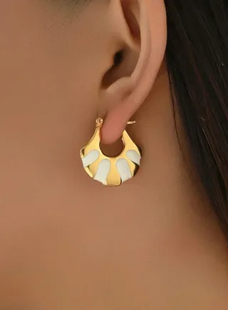 Elegant Gold Plated Hoop Earrings For Women 