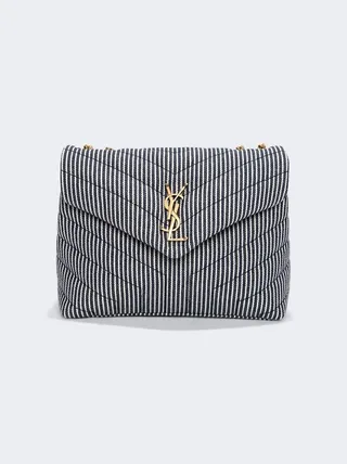 Loulou Small Chain Y-Quilted Shoulder Bag Grey
