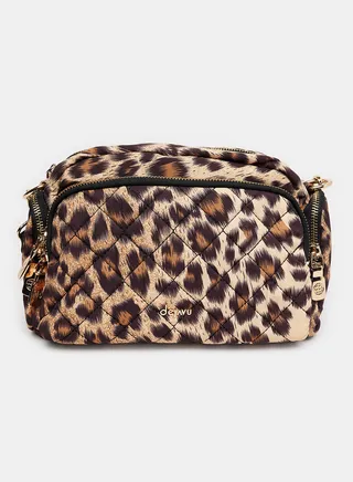 Leopard Pattern Multi Pockets Cross Body Bag 
