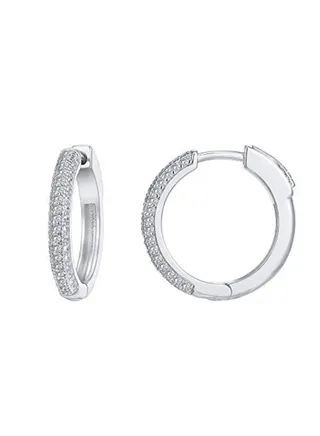 Cubic Zirconia Hoop Earrings 