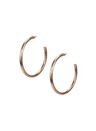 18 Karat Gold-Plated Tubular Hoop Earrings 