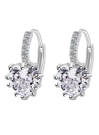 Heart Shape Rhinestone Hoop Earrings 