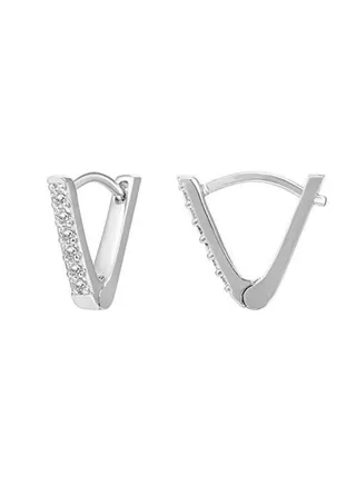 V-Shaped Huggie Hoop Earrings 
