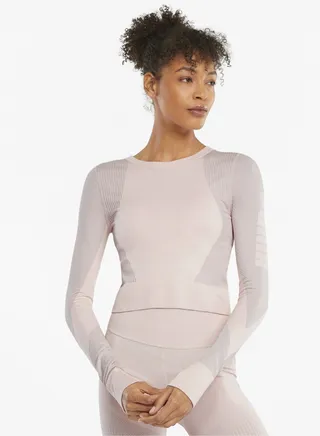 Seamless Womens Long Sleeve Fitted Training T-Shirt 