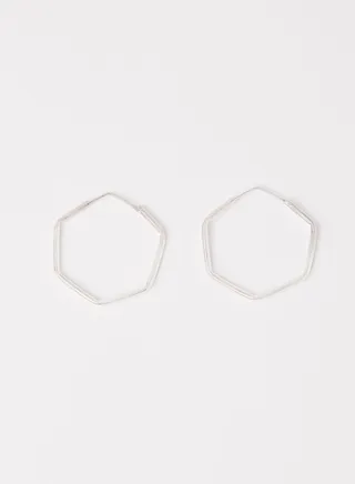 Hexagon Hoop Earrings 