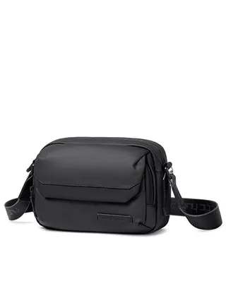 YB00518 7.9-Inch Crossbody Casual Waterproof Muti-Pocket Bag - Black 