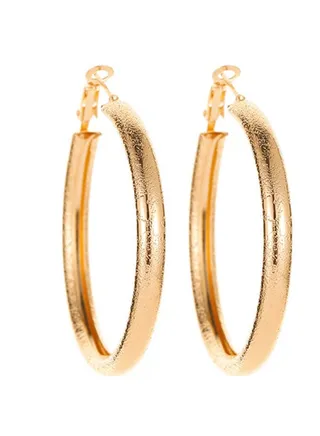 Solid Color Exaggerated Hoop Earrings 