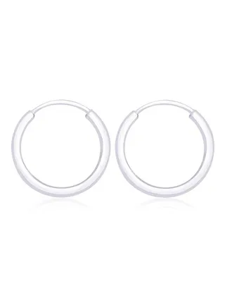 925 Sterling Silver Plain Bali Earrings 