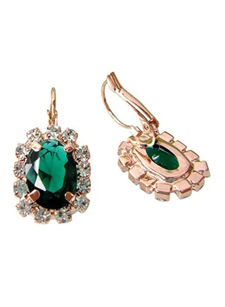 18k Gold Plated Crystal Metal Hoops 
