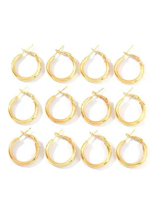Set Of 12 Circle Hoop Earrings 