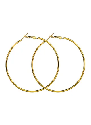 Personality Simple Circle Design Hoops Earrings 