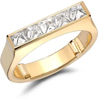 18kt yellow gold RockChic flat-topped diamond band