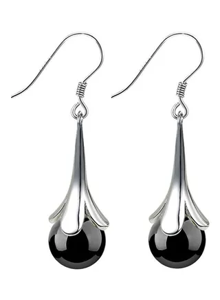 925 Sterling Silver Moonstone Hoop Earrings 