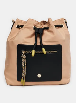 Drawstring Closure Cross Body Bag 