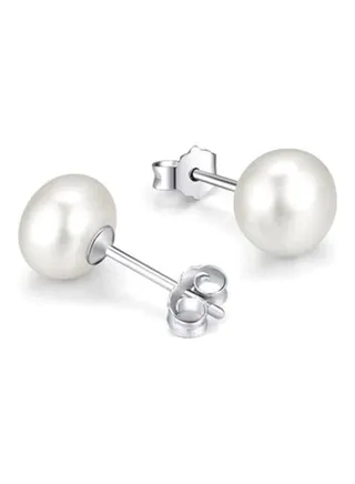 Elegant 925 Silver Natural Pearl Earings 