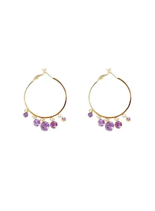 925 Silver Needle Diamond Tassel Earrings 