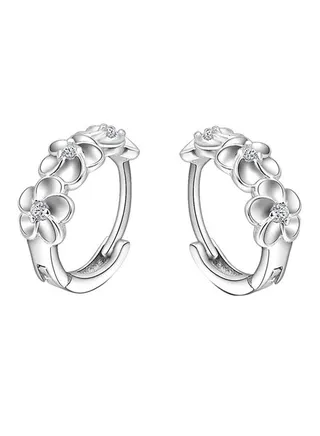 Flower Shape Hoop Earrings 