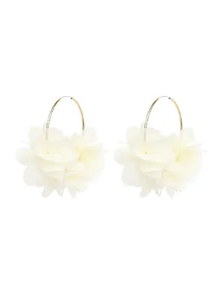 Floral Design Hoops Earrings 