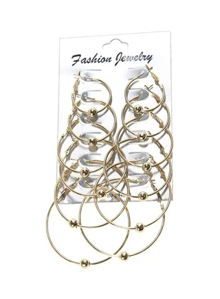 6 Pairs Alloy Earrings Set 