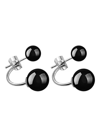 Faux Agate Studded Double Sided Earrings 
