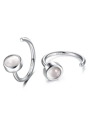 Moonstone Huggie Hoop Earrings 