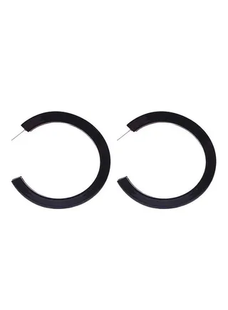 Resin Circular Hoops Black 
