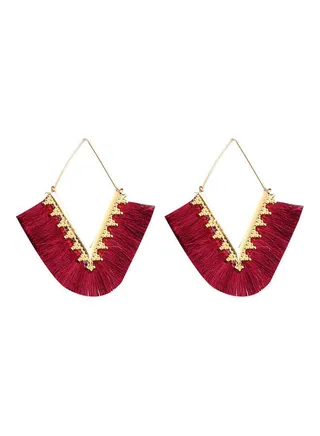 Bohemian Women V Tassel Dangle Earrings 